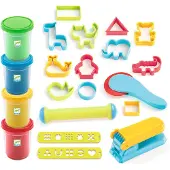 Djeco 4 pots et 21 outils de pâte à modeler
