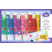 Djeco Kinderschilderen Vingerverf tubes met glitters