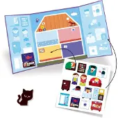Djeco Dom Serie - Herbruikbare Sticker Set - 18m+ - Grote Stickers - Boekvorm
