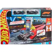 Hot Wheels Racing Formula 1 Startplaats Baanset en 2 metalen F1 auto's