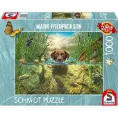 Schmidt puzzel - Chocolate labrador swimming, 1000 stukjes - Legpuzzel