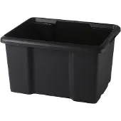 PaperFlow opbergbox Bacs, 45 L, polypropeen, stapelbaar, nestbaar, ergonomische handgrepen, L 555 x B 395 x H 295 mm, draagvermogen 25 kg, zwart