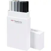 Tombow ABT Dual Brush Tekenpennen - Brushpennen - Grijze kleuren - Set van 12 stuks
