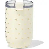 HEMA Koffiebeker 350ml Rvs Hartjes (gebroken wit)