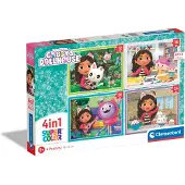 Clementoni Puzzle 4 en 1 Gabby's Dollhouse