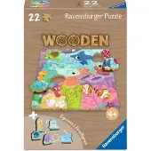 Ravensburger houten puzzel onderwaterdieren - educatief speelgoed 22 stukjes.