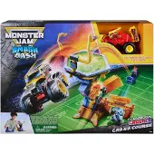 Monster Jam set met trampoline en reparatieauto 1:64
