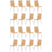 CLP Pepe Set van 16 Wachtkamerstoelen - Houten zitting natura