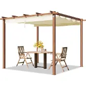 TOOLPORT Pergola 3x3 m, schaduwdoek, crème