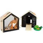 Small Foot - Houten Konijnenhok met Konijn Pluche, 15dlg.