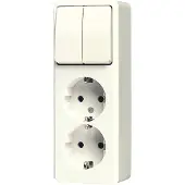 JUNG SCHUKO dubbele stopcontact, 16A, 250V, wit, 625 A (625A)
