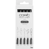 Copic Multiliner finelinerset zwart ( 0,05 - 0,8 mm) 5 stuks