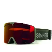 Sinner Skibril Arc Matte Moss Green Double Full Red Mirror Vent