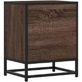 vidaXL Nachtkastjes 2 st 40x31x50cm bewerkt hout en metaal bruin eiken
