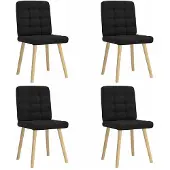 vidaXL Eetkamerstoelen 4 st stof zwart