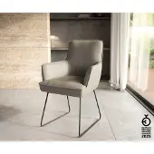 DELIFE Eetkamerstoel Heira-Flex met armleuning echt leer mud slipframe zwart pocketveer kern