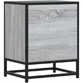 vidaXL Nachtkastjes 2 st 40x31x50 cm bewerkt hout&metaal grijs sonoma