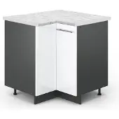 Vicco Fame-Line Hoekkast – 80.5 cm, WB Marmer Wit Hoogglans