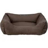 Trixie Hondenmand - Donkerbruin Corduroy-Look - 80x60 cm, Afneembare Hoes, Slipvaste Onderkant