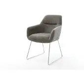 DELIFE Eetkamerstoel Pejo-Flex bouclé zacht mud slipframe roestvrij staal pocketveer kern