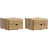 vidaXL Muurbevestigde Nachttafel 2 st Artisanaal eiken