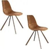 Dutchbone Franky Eetkamerstoelen Cognac - Set van 2