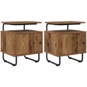 vidaXL Nachtkastje 2 st Oud hout Bewerkt hout