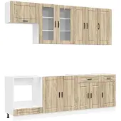 vidaXL Keukenblok PORTO 8 pcs Sonoma Eiken Bewerkt hout
