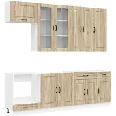 vidaXL Keukenblok KALMAR 8 st Sonoma Eiken Bewerkt hout