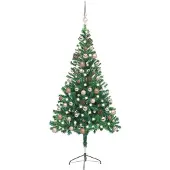 vidaXL Kunstkerstboom met verlichting en kerstballen 380 takken 150 cm