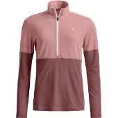 Ortovox 185 Rock'n'Wool Zip Neck, dames, roze
