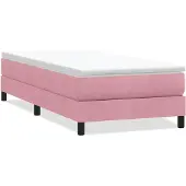 vidaXL Boxspring zonder matras fluweel roze 90x210 cm