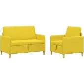 vidaXL Sofa Set Met Opslag 2 st Licht Geel Polyester