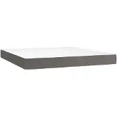 vidaXL Pocketveringmatras, middenhard, grijs, 160x200x20 cm, kunstleer