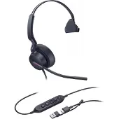 Yealink UH46 Mono Teams USB-C/A On Ear headset Kabel Mono Zwart Ruisonderdrukking (microfoon) Volumeregeling, Microsoft Teams knop, Microfoon uitschakelbaar