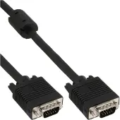 InLine Premium VGA monitor kabel met ferriet kernen - CCS aders / zwart - 0,50 meter