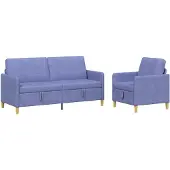 vidaXL Sofa Set Met Opslag 2 st Jeans Blauw Polyester