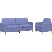 vidaXL Sofa Set Met Opslag 2 st Jeans Blauw Polyester