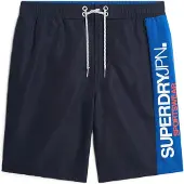 Superdry Gerecyclede Sportswear Boardshort met Logo - 48 cm Blauw Grootte: M