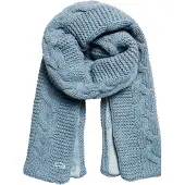 Superdry Dames Lichtblauwe kabelgebreide sjaal (OSFA), Casual, Klassiek, Polyester W9310053A