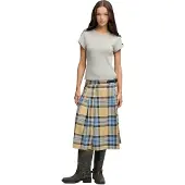 Superdry Check Pleated Midi Rok