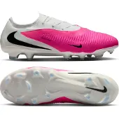 Nike Phantom 6 Low Pro Gras Voetbalschoenen (FG) Wit Felroze Zwart