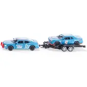 Siku 2565, Dodge Charger met Dodge Challenger SRT Racing, hemelsblauw, metaal/kunststof, 1:55, deuren kunnen open