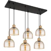 Globo 6-lichts hanglamp Swanson zwart