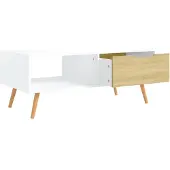 vidaXL Salontafel 100x49,5x43 cm bewerkt hout wit en sonoma eikenkleur
