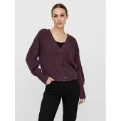 Vero Moda Gebreid vest 'VMLea' aubergine
