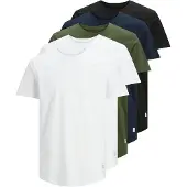 Jack & Jones Shirt 'JJENoa' navy / donkergroen / zwart / wit
