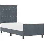vidaXL Boxspring bed met hoofdeinde Donkergrijs 80 x 200 cm Fluweel