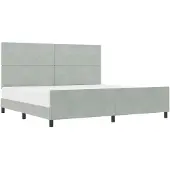 vidaXL Boxspringbed met hoofdeinde, lichtgrijs, 200 x 200 cm, fluweel