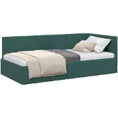vidaXL Hoek Bed Frame Donkergroen 100 cm x 200 cm Fluweel